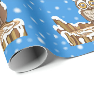 Papier Cadeau Flocon de neige au hibou