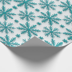 Papier Cadeau ❄ Flocon de Neige de Cristal Hiver Carrelage Répét