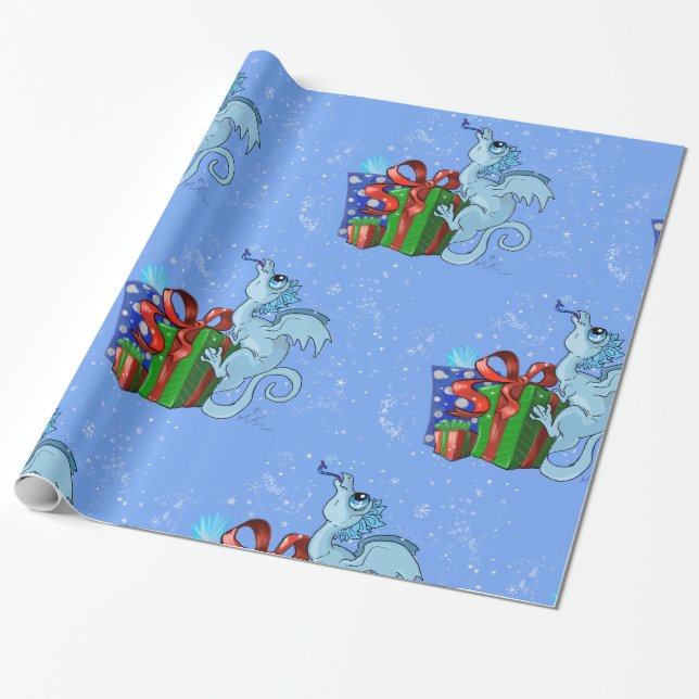 Papier Cadeau flocon de neige de dragon de lil (Déroulé)