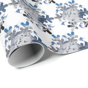 Papier Cadeau Flocon de neige de pente de ski