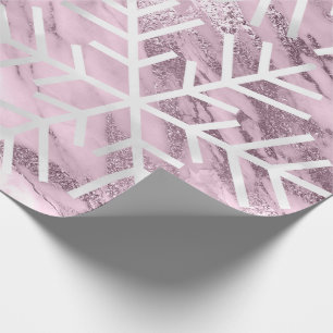 Papier Cadeau Flocon de neige Noël Marbre de Noël Mauve Puple