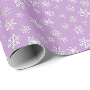 Papier Cadeau Flocons de neige à trois dimensions blancs sur un
