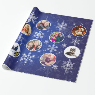 Papier Cadeau Flocons de neige de Noël 10 photos de famille
