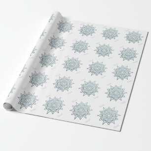 Papier Cadeau Flocons de neige de Noel de papier d'emballage de
