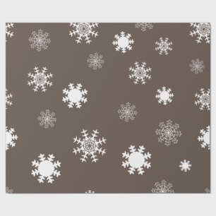 Papier Cadeau Flocons de neige monochromatiques ton brun ludique