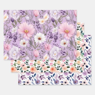 Papier cadeau floral aquarelle Boho Luxe