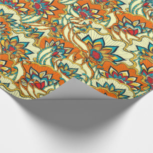 Papier Cadeau Floral automne coloré