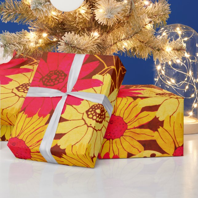 Papier Cadeau Floral bohème gras (Vacances)