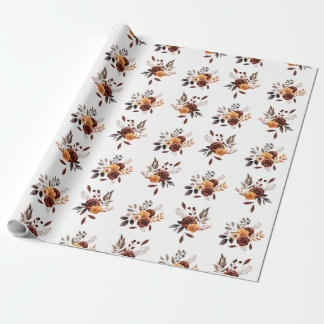 Papier Cadeau Floral Brown & Tan