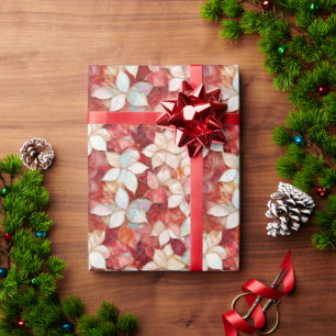 Papier Cadeau Floral de perle rouge