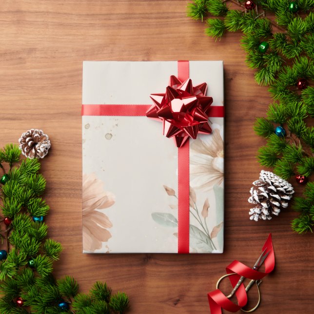 Papier Cadeau floral design (Cadeau de vacances)