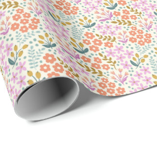Papier Cadeau Floral Ditsy quotidien dans les tons bijoux