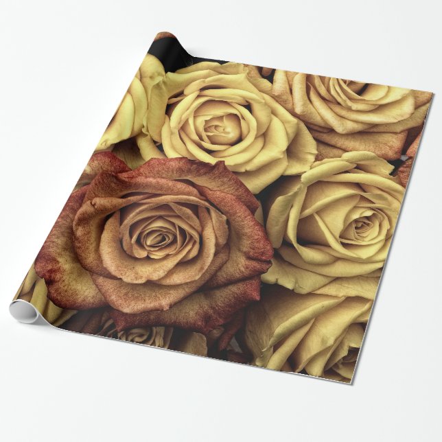 Papier Cadeau Floral élégant abstrait de jardin de roses de (Déroulé)