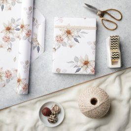 Papier Cadeau Floral élégant et intemporel