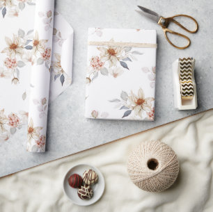 Papier Cadeau Floral élégant et intemporel