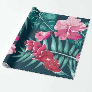 Papier Cadeau Floral Exotique Été