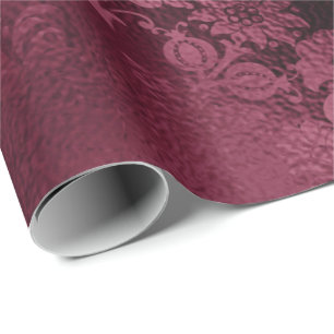 Papier Cadeau Floral Marsala Parties scintillant de la mariée Bo
