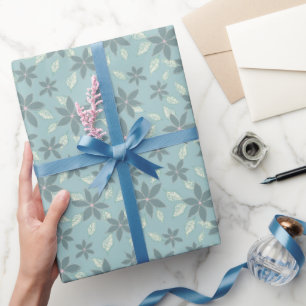 Papier Cadeau Floral Mille Fleurs Motif bleu