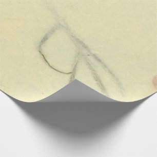 Papier Cadeau Floral naturel Kraft Terre Orange Pétales Mulberry