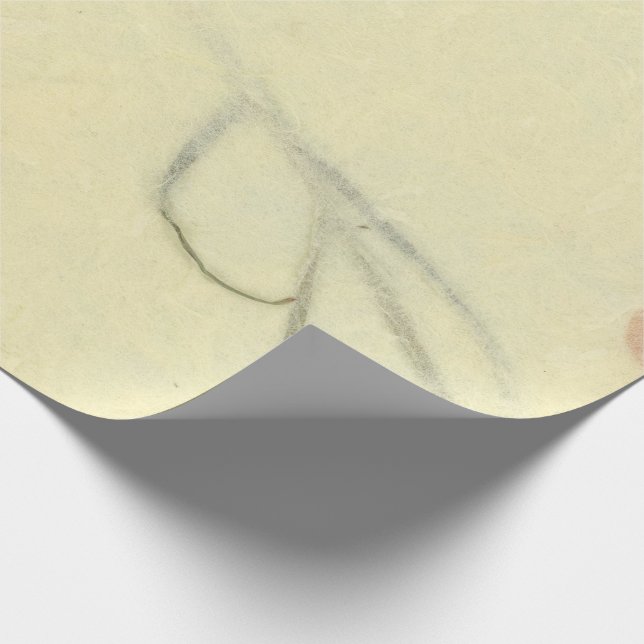 Papier Cadeau Floral naturel Kraft Terre Orange Pétales Mulberry (Coin)