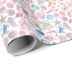 Papier Cadeau Floral Océanique Prépa Vie Marine