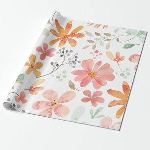 Papier Cadeau Floral Pastel Motif Tranquillité