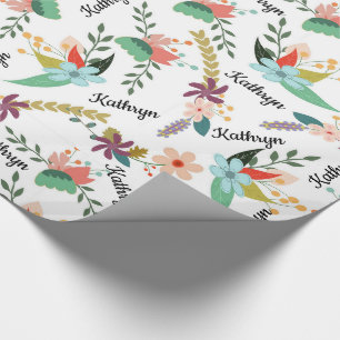 Papier Cadeau Floral personnalisé