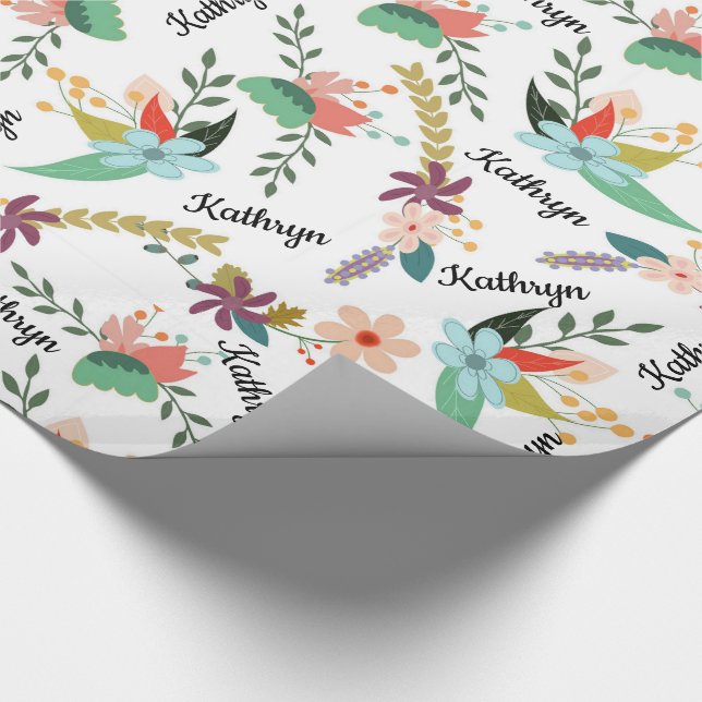 Papier Cadeau Floral personnalisé (Coin)