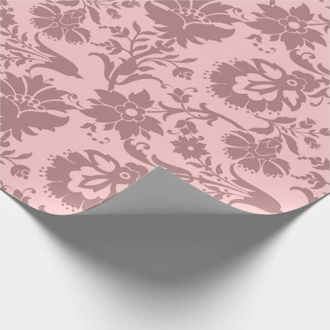 Papier Cadeau Floral rose rose pâle Pastel Mauve Lilac Royal (Coin)