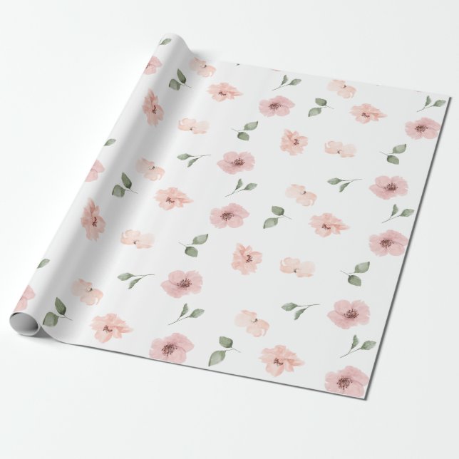 Papier Cadeau Floral rougissez (Déroulé)