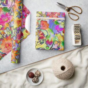 Papier Cadeau Floral vibrant