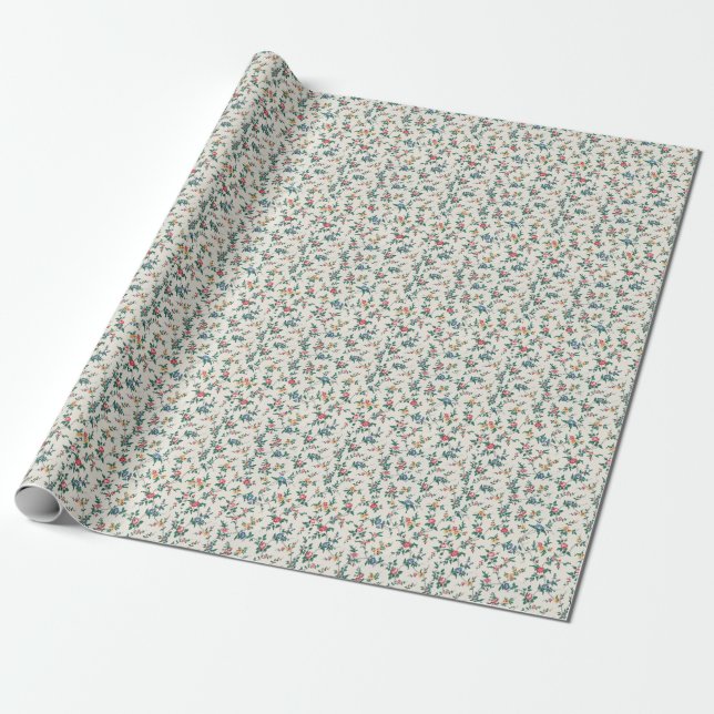 Papier Cadeau Floral vintage (Déroulé)