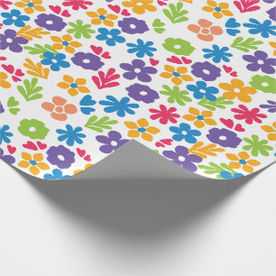 Papier Cadeau Florales Abstraites colorées