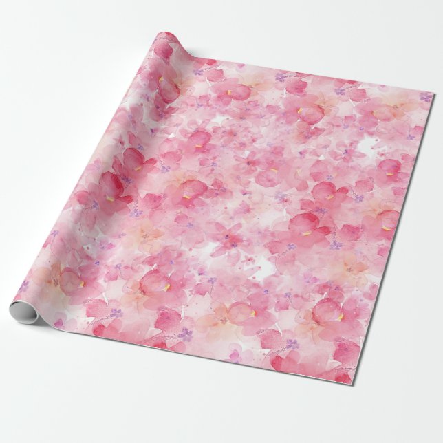 Papier Cadeau Flore aquarelle (Déroulé)