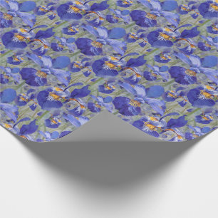 Papier Cadeau Flore bleue d'Iris