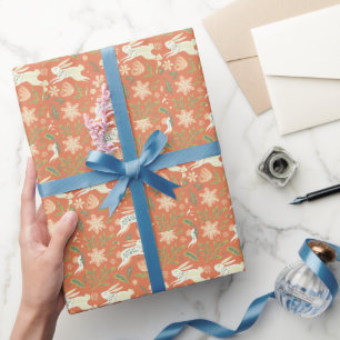 Papier Cadeau Flore de lapin Lance Oreiller