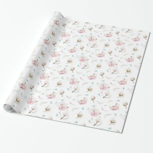 Papier Cadeau Flore et coton délicieux