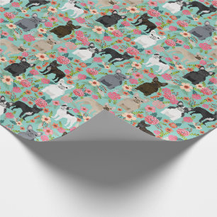 Papier Cadeau Flores de Bulldog en France