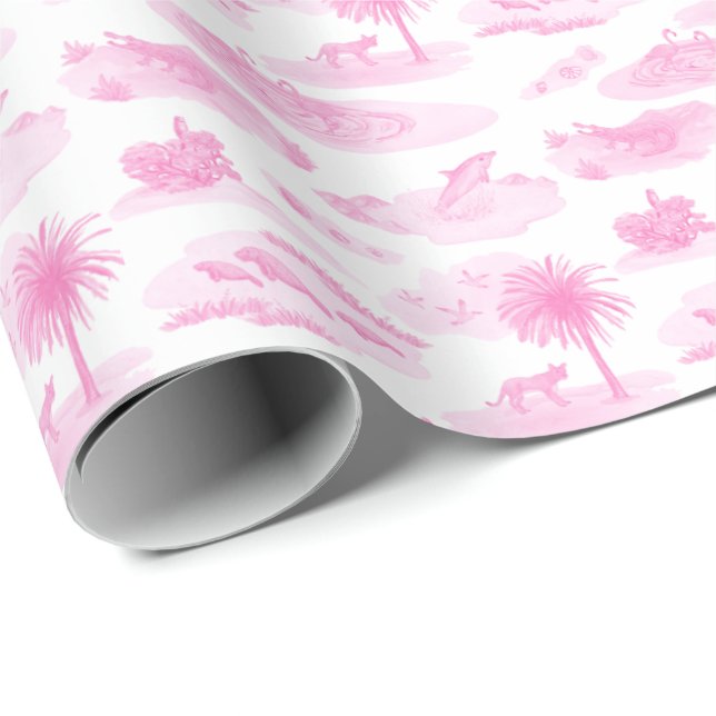 Papier Cadeau Florida Toile (Pink)  (Coin rond)
