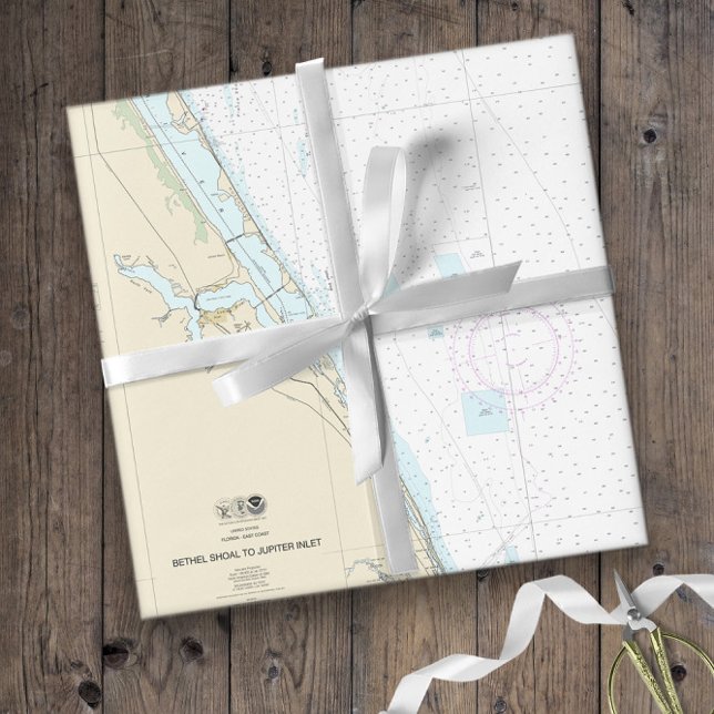 Papier Cadeau 🌊 ⚓ Floride Authentic Carte Nautique (🌊⚓Florida Authentic Nautical Chart Wrapping Paper
)