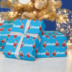 Papier Cadeau Floride Père Noël Manatee Noël