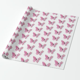Papier Cadeau Flower Butterfly