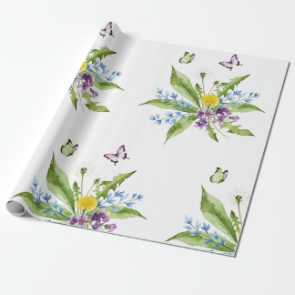 Papier Cadeau Flowers and butterflies