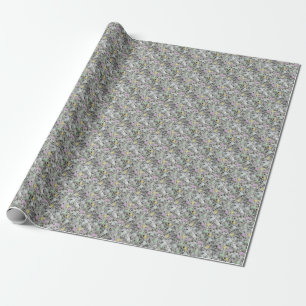 Papier Cadeau Fluffy Pastel Black and White Rock Texture