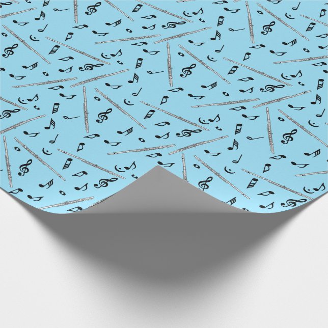 Papier Cadeau Flute Music Note Papier Motif d'enveloppement (Coin)