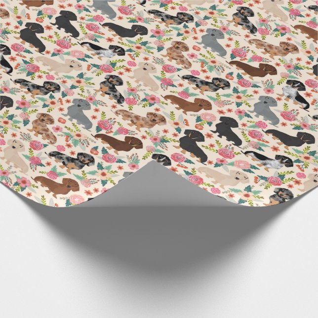 Papier Cadeau flûtes dachshund enveloppant du papier (Coin)