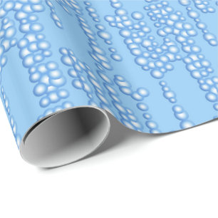 Papier Cadeau Flux de bulles, tons bleu clair