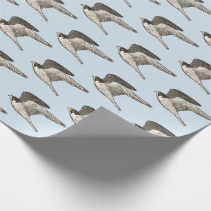 Papier Cadeau Flying falcons on light blue wrapper paper