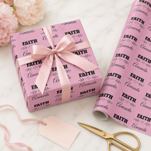Papier Cadeau Foi personnalisée Cœur Chrétien