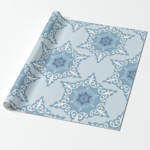 Papier Cadeau Fond à motifs de flocons de neige fantaisistes tex